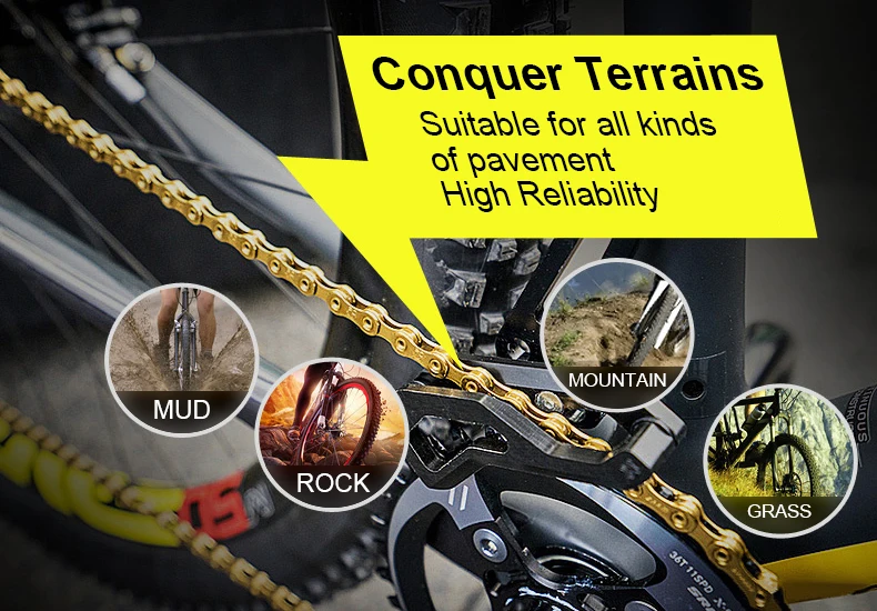 Flash Deal KMC Chain 116 Links 8/9/10/11 Speed Bike Chain With Missing Connect Link Silver Gold Golden Light MTB Road Racing Bicycle Chain 5