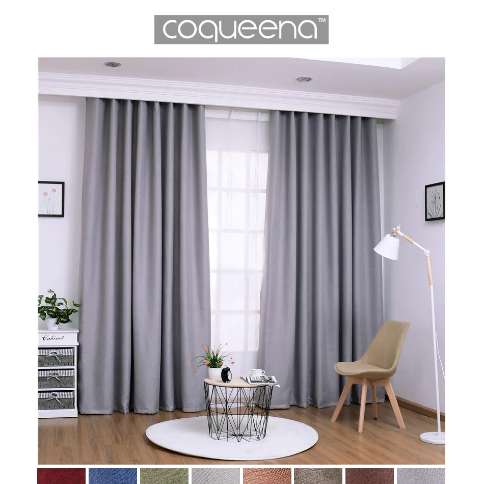 Coqueena™ готовые шторы для спальни шторы для гостиной, плотные, oригинальная текстура, cветонепроницаемость 85