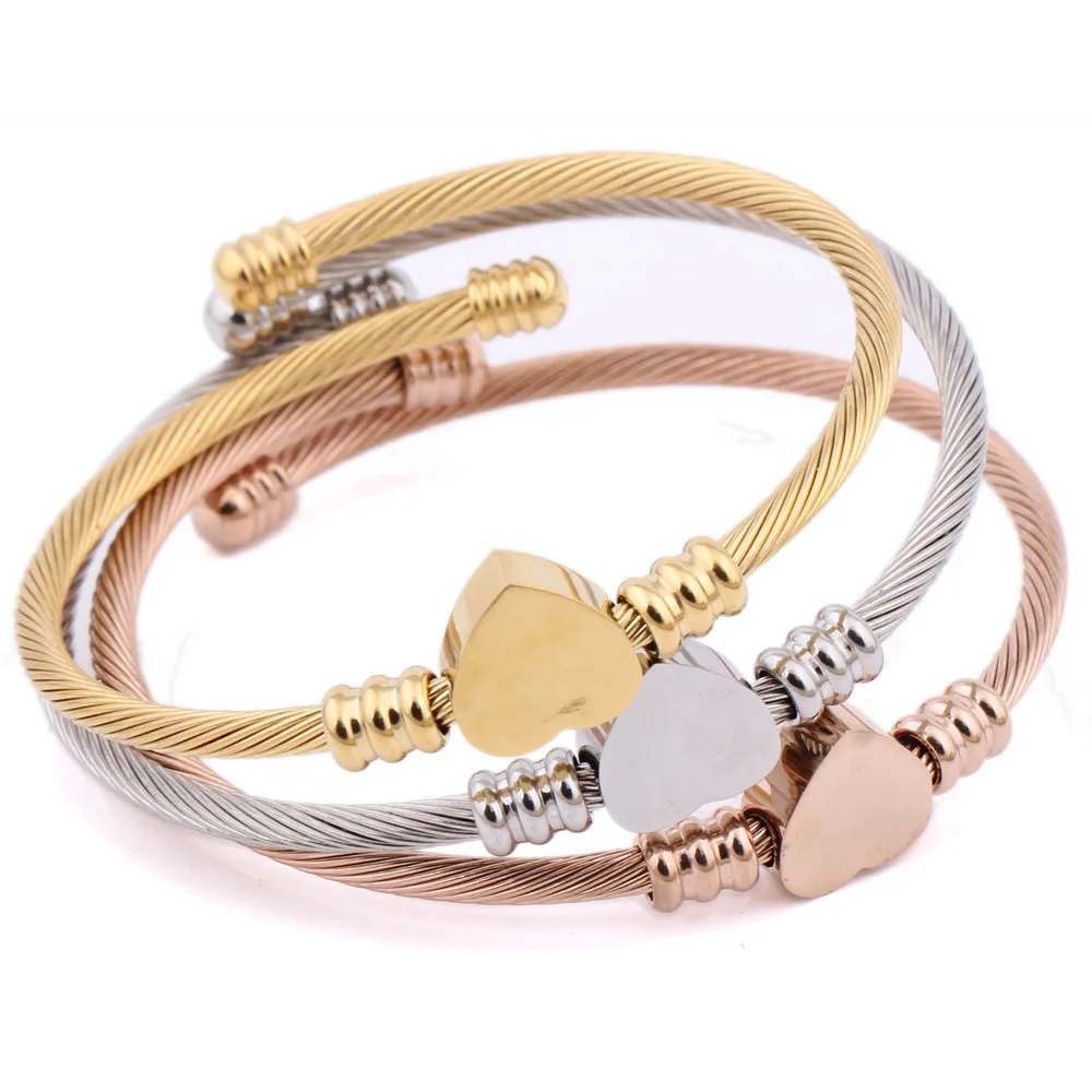 2017 Fashion Women Bangle with 3Colors Gold/Rose Gold/Silver Plated
