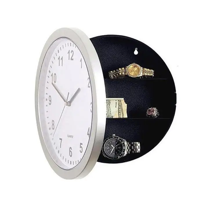 Скрытые часы-Сейф шкатулка деньги гостиная, дома ювелирные изделия стены с секретным круглым отсеком шкатулка