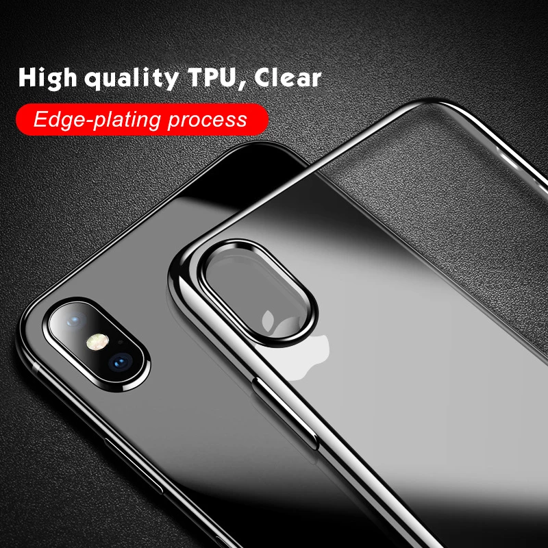 Clear Plating TPU Case For iPhone XS Max XR X 6S 7 8 Plus Ultra Thin Transparent Clear Soft Silicone Protector Back Cover Fundas Clear Plating TPU Case For iPhone XS Max XR X 6S 7 8 Plus Ultra Thin Transparent Clear Soft Silicone Protector Back Cover Fundas