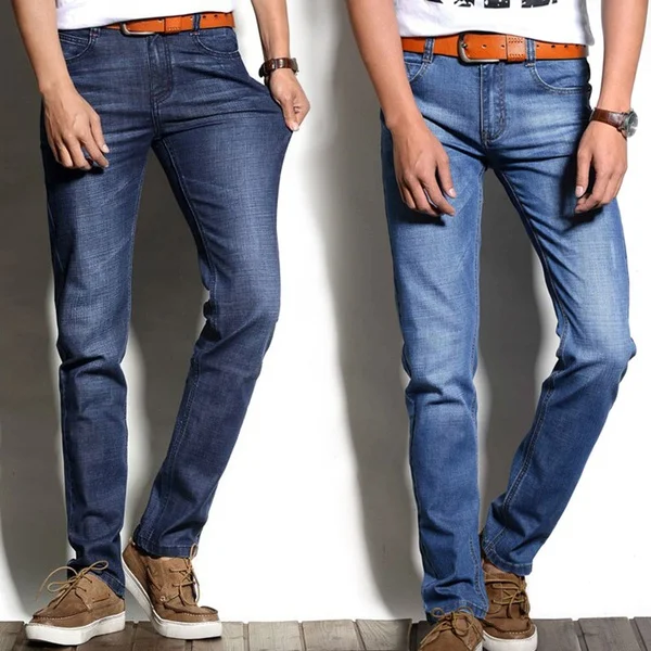 

Size 28-40 2019 New Men Fashion Blue Jeans Casual Slim Fit Stretch Jeans Classic Denim Pants Straight Trousers High Quality