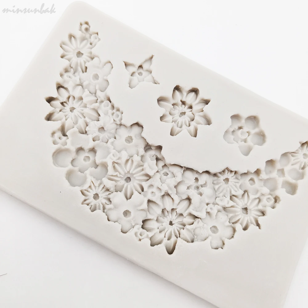 

minsunbak Flower Silicone Fondant Mold DIY Wedding Cake Decoration Tools Chocolate Baking Sugarcraft