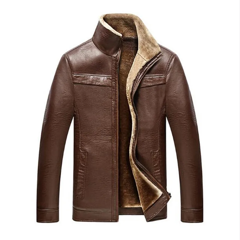 

Men's winter coat Men casual thicken velet warm leather jackets mens jackets and coats winter down coat