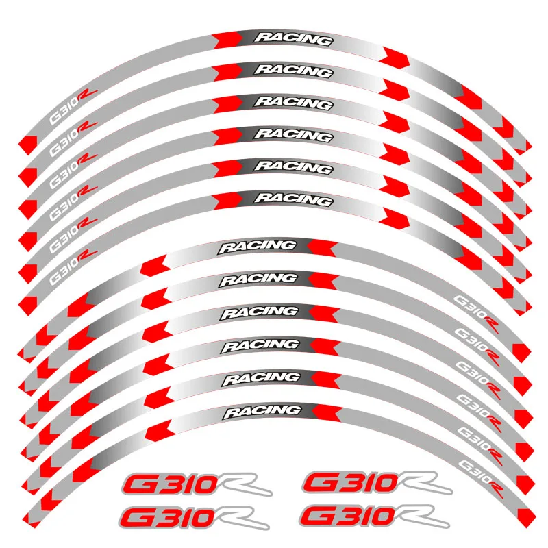 Новинка, высокое качество, 12 шт., подходят для мотоцикла, колеса, стикер, полоса, светоотражающий обод для BMW G310R - Цвет: 10