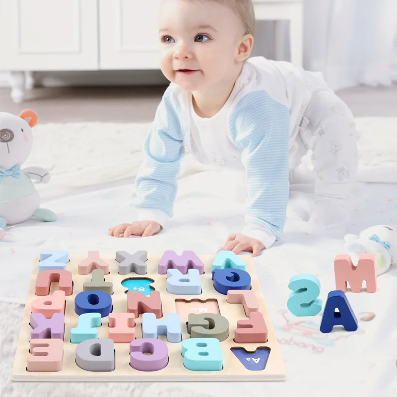 

30*30CM Baby Kids Puzzles Wooden Toys Alphabet Digital Board Wooden Puzzles Kids Early Learning Educational Toys For Children