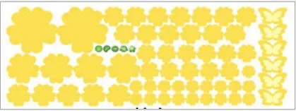108 шт цветы и 6 шт бабочки настенные наклейки для гостиной спальни художественные наклейки мебель для украшения дома наклейки для детской комнаты - Цвет: yellow