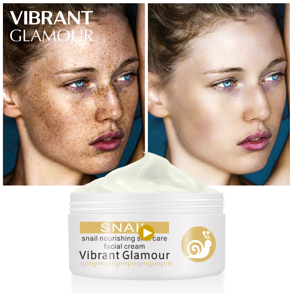 

VIBRANT GLAMOUR Repairs Snail Face Cream Remove Wrinkles Acnes Cream Whitening Pigment Spots Brighten Skin Wrinkle Control Oil