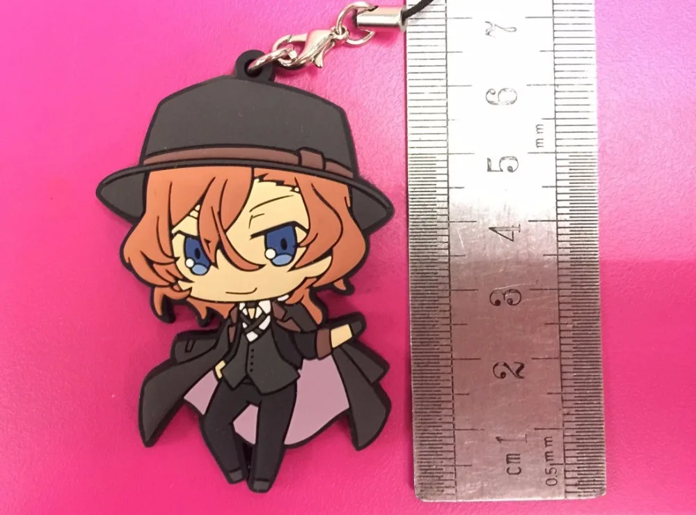

Bungo Stray Dogs Anime keychain Dazai Osamu Atsushi Nakaji Edogawa Ranpo Doppo Kunikida Rubber strap/phone charms g1080
