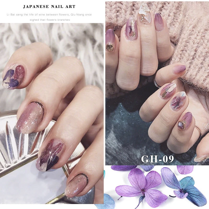 3D наклейки для ногтей RBAN NAIL Art сушеные цветы смешанные консервированные листья