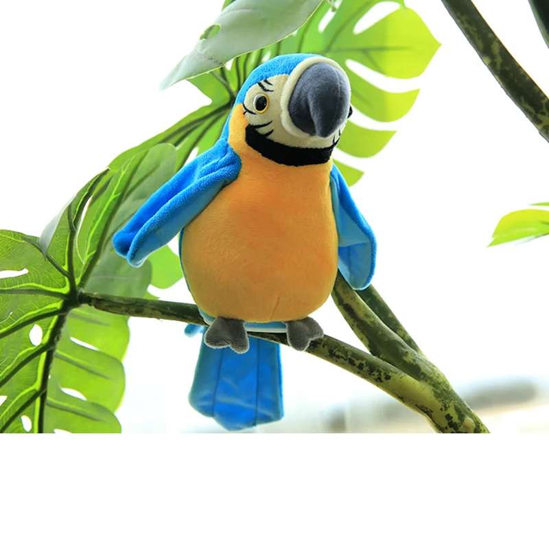 

21cm Electric Talking Parrot Toy Cute Speaking Record Repeats Waving Wings Electroni Bird Stuffed Plush Toy Kids Birthday Gift