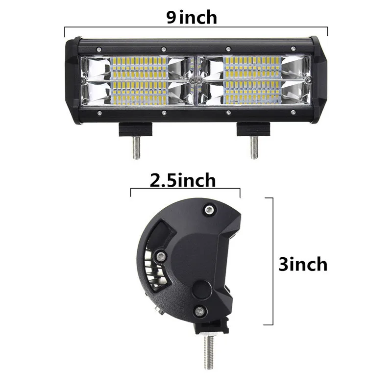 Горячая 216 Вт 8D светодиодный свет работы бара 9 дюймов заливающий и точечный свет Combo Луч DC 12 V/24 V для внедорожных прицеп