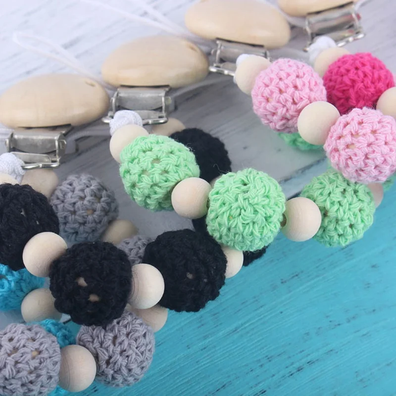 Деревянные жевательные бусины клипсы для пустышек зажим держатель изящное украшение в виде пустышки клипсы цепочки для соски детский грызунок