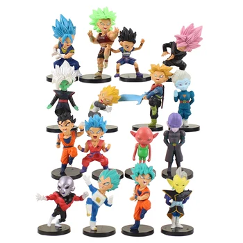 

16pcs/set Dragon Ball Super 7cm Chikara no Taikai Son Goku Vegeta Trunks Hitto Cabba Jiren Goku Black Zamasu Action Figure Toys