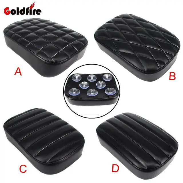Black Motorcycle Rear Passenger Cushion Pillion Seat Pad Suction Cups
