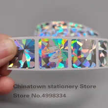 200pcs Scratch Off Stickers 20x20mm square Shape Diamond laser  Color Blank For Secret Code Cover Home Game Wedding Message