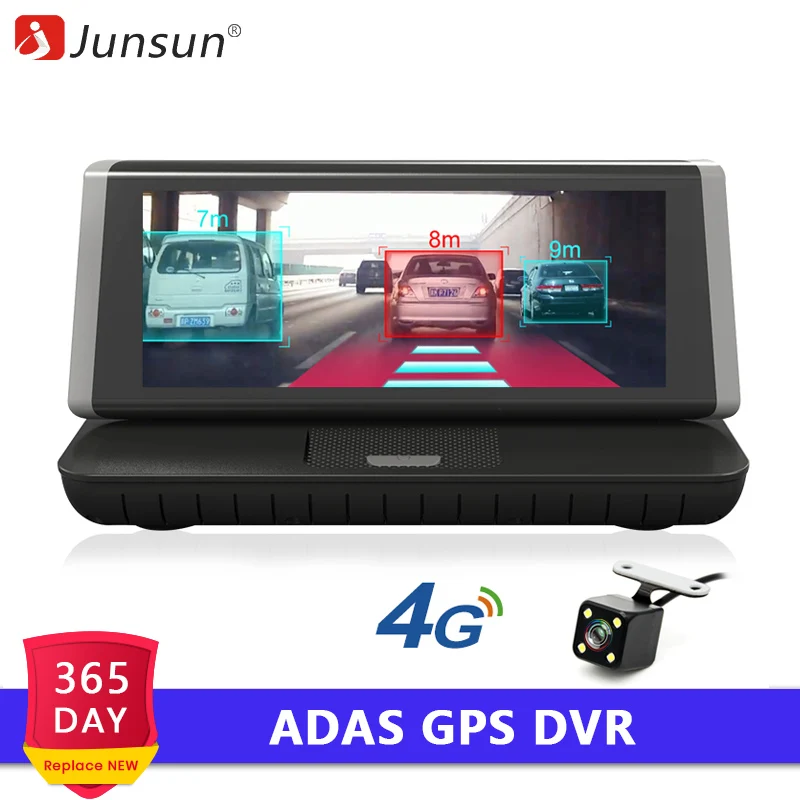 Junsun 4G ADAS FHD 1080P Car DVR dual lens Rearview camera with Dashcam gps navi 