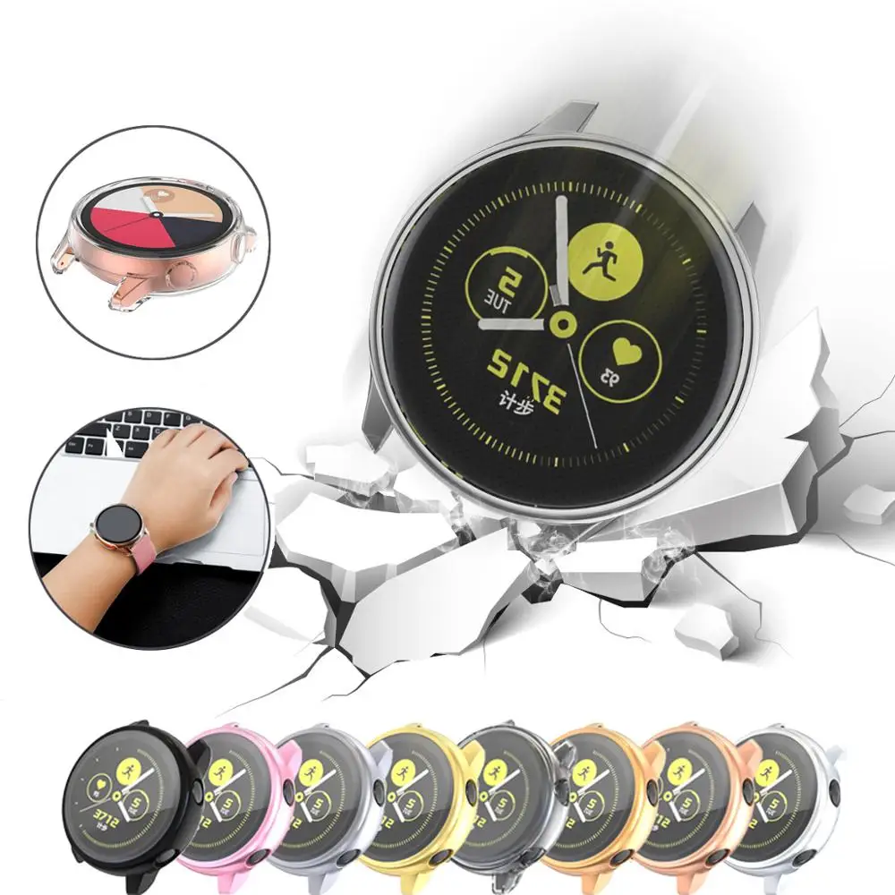 

Slim TPU Protector case for samsung galaxy active Watch Band Strap Cover Ultra-thin360 Degree Soft Clear Case Screen Protector