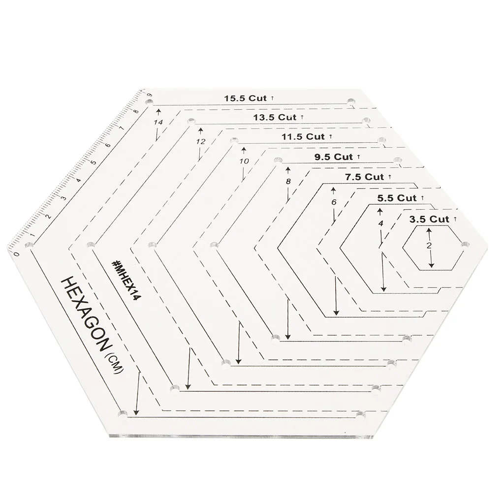 4Pcs Hard Plastic Rhombus/Hexagon/Triangle Quilting Rulers Sewing Tape Measures & Rulers Crafting Tools