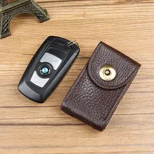 Мужская поясная мини-сумка из мягкой натуральной кожи для ключей с пряжкой коричневого кофейного цвета ручной работы в винтажном стиле