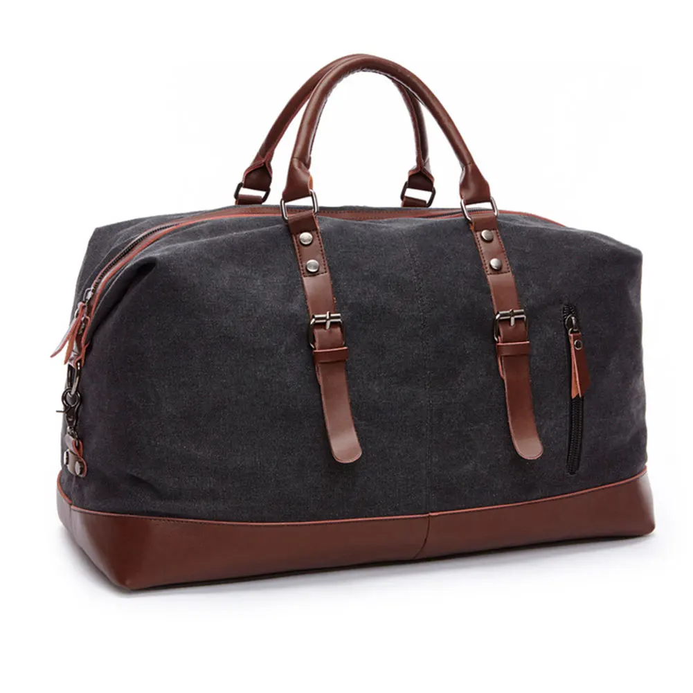 

Men Women Travel Bag Wear Resistant Sports Retro Style Carry Case Duffle Canvas Waterproof Large Capacity Luggage Handheld