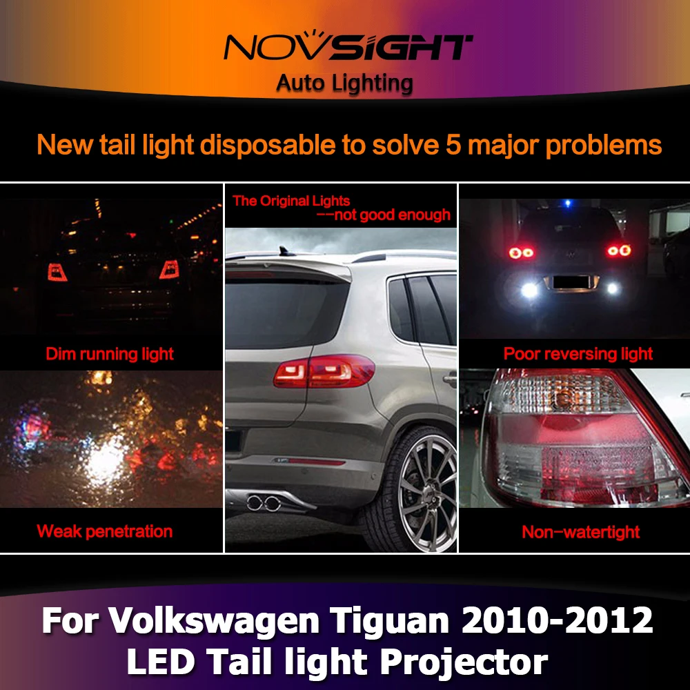 NOVSIGHT 1 пара проектор фары освещение для Volkswagen Tiguan 2010-2012 DRL диаметр изделия 4 дюймов поворотные сигнальные фары лампы