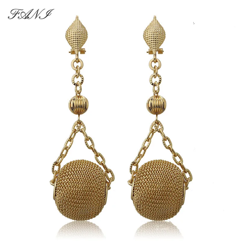 

Fani gold wedding earrings 2018 Long Drop Dangle Earrings Women Wholesale gold fashion earrings gold jewelry earrings customer