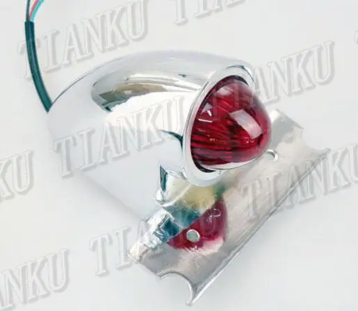 Chrome Silver Чоппер металлический задний фонарь Кронштейн номерного знака для Honda Yamaha Suzuki Kawasaki Bobber заказной вертолет крейсер уличный велосипед - Цвет: Chrome Silver