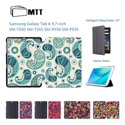 МТТ Tablet чехол для SM-T550 SM-T555 SM-P550 Пейсли Froral Стенд кожаный чехол для Samsung Galaxy Tab A 9,7 T550 T555 P550 p555