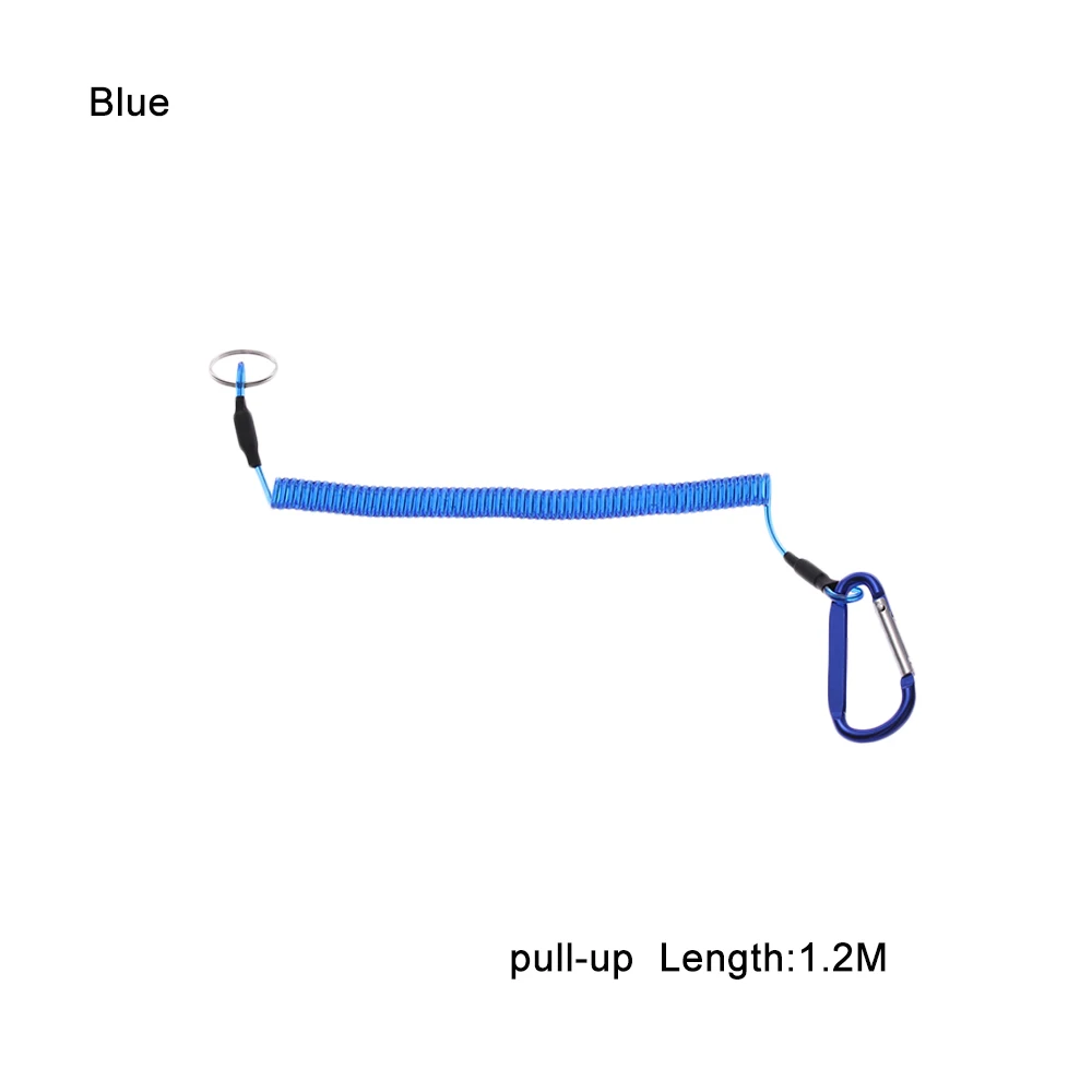 1 шт. 2,3 мм рыболовный шнур гребная веревка спиральные раздвижные крепежные плоскогубцы веревки 6 цветов рыболовная удочка леска рыболовные аксессуары - Цвет: 1.2m	blue