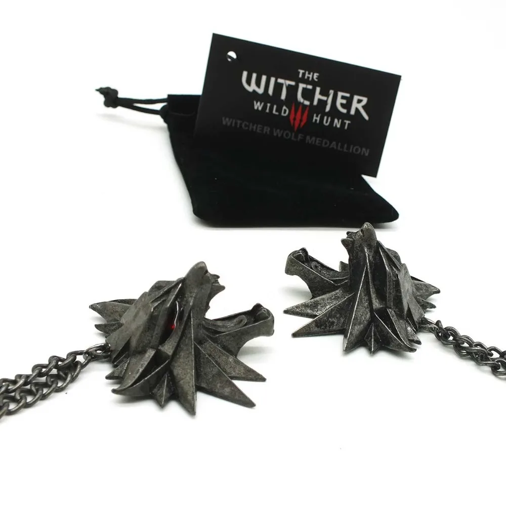 Pendant Wizard Witcher 3 Medallion Pendant Necklace Wolf Head Necklace U Pick Color Halloween Necklace & Pendants
