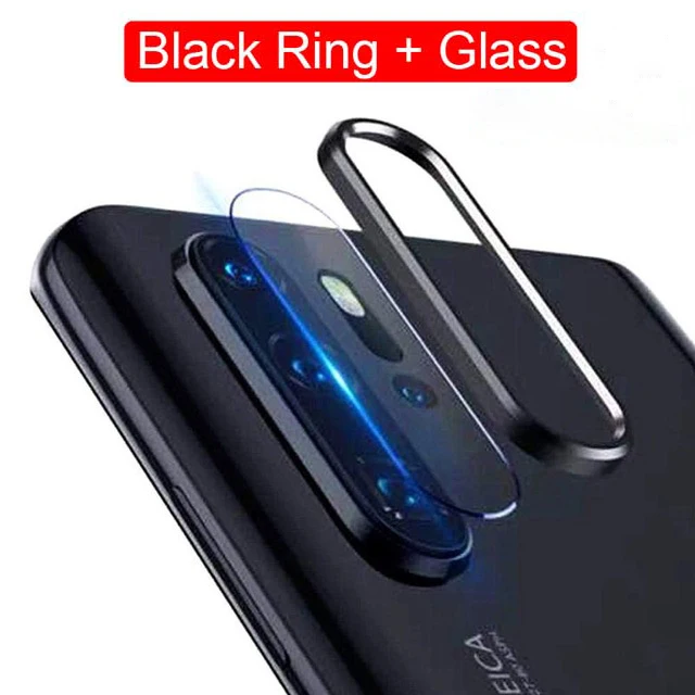 Black ring glass Защитная кольцевая пленка для объектива камеры для huawei P30 Pro, защитная металлическая защитная крышка для объектива для huawei P30 Pro, стеклянный чехол - Цвет: Black ring glass