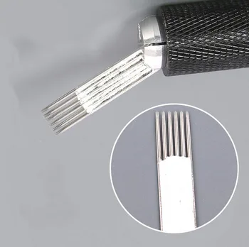 

50pcs/lot 6pcs r3 18 pins Permanent Makeup Eyebrow Tatoo Blade Microblading Needles For 3D Embroidery Manual Tattoo Pen Machine