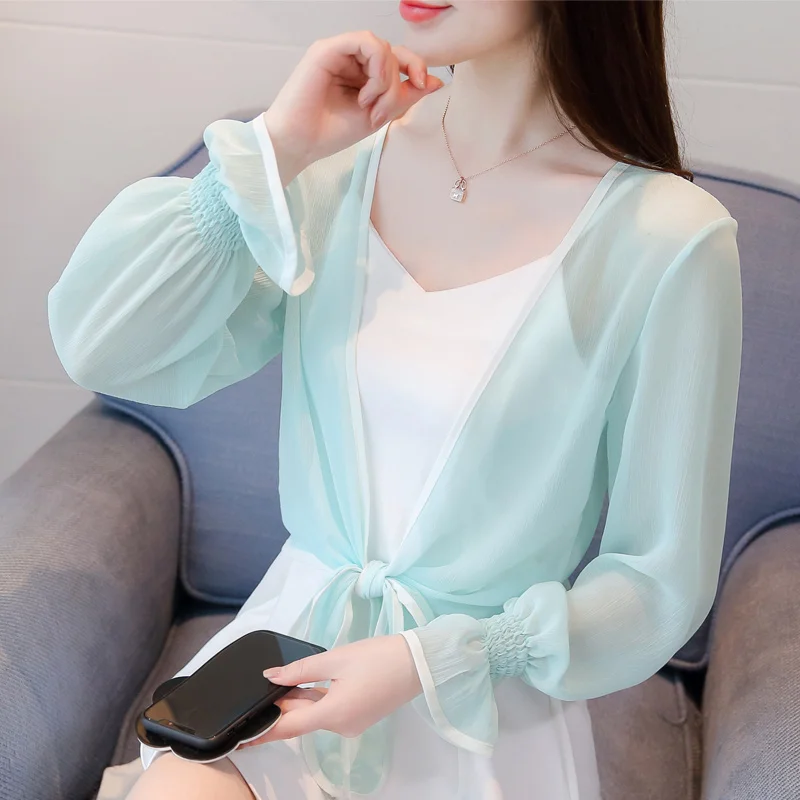 

Carol Diaries 2019 New Summer Women's Long Sleeve Shrug Mesh Cape Cardigan Shurg Sun Protection Shirt 4 Colors