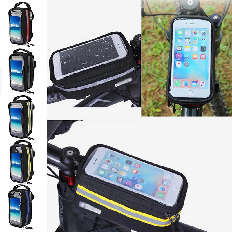 Bicycle Phone Bag Case Touch Screen Waterproof Bike Frame Front Tube Storage Bag Pouch Case for iPhone Samsung 3.5-6 inch Phones (13)