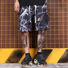 Европа и США, пляжные шорты, Мужчины, лето, Отдел улиц, Свободные повседневные брызги чернил пять