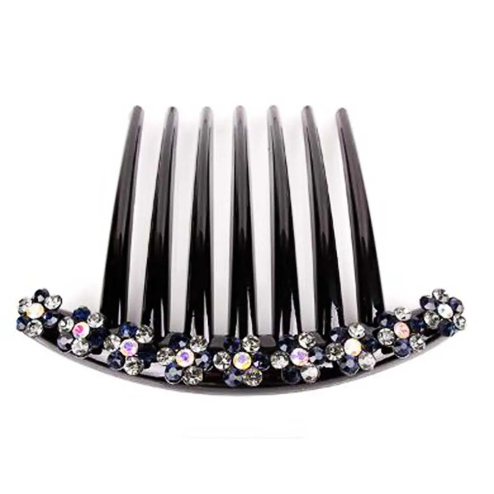 Rhinestone Bobby Pins Crystal Hair Clip Hair Female Wedding Bridal Hair Pins for Women Head Jewelry Korean Accessories Comb - Окраска металла: grey