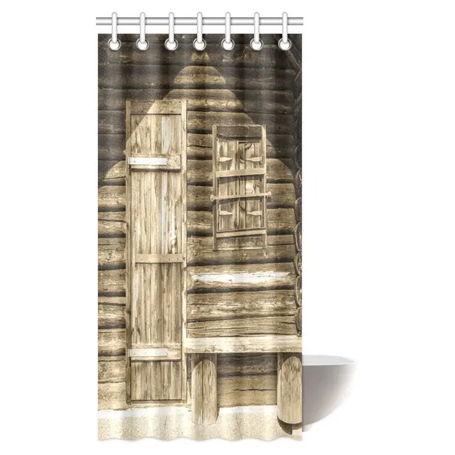 Aplysia Rustic Shower Curtain Old Wooden Barn Door Of Farmhouse Aplysia Rustic Shower Curtain Old Wooden Barn Door Of Farmhouse Countryside Village Fabric Bathroom Decor Set With Hooks