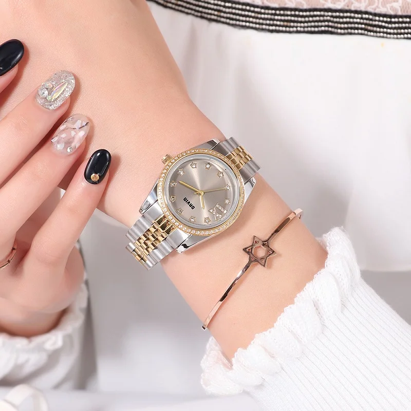 

Women Quartz Diamond Watches Ms. DRVIN Classic Fashion Stainless Steel Bands Women's Wristwatches For Ladies Gift montre femme