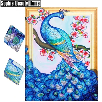 

Special shape Diamond Painting Peacock Diy Diamond Mosaic Animal Diamond Embroidery Set Handicraft 40x50cm LP003