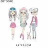 ZOTOONE Fashion Girls Patches Stickers for Kids Iron on Transfers for Clothes T-shirt Heat Transfer DIY Accessory Appliques F1 ► Photo 3/6