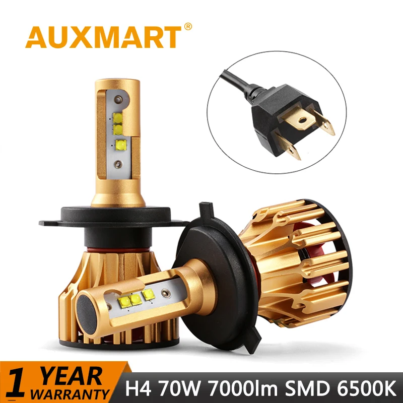 

Auxmart Car Light H4 LED Bulbs SMD 70W 7000lm LED Headlight kit Hi/Lo Beam 6500K Auto Headlamp LED Lamp Light H 4 9003 HB2