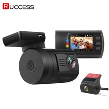 RUCCESS Dash Camera Mini 0906 Car Dash Cam Dual Lens GPS Logger Full HD 1080P 170 Degree Novatek Night Vision With Rear Cam 2017