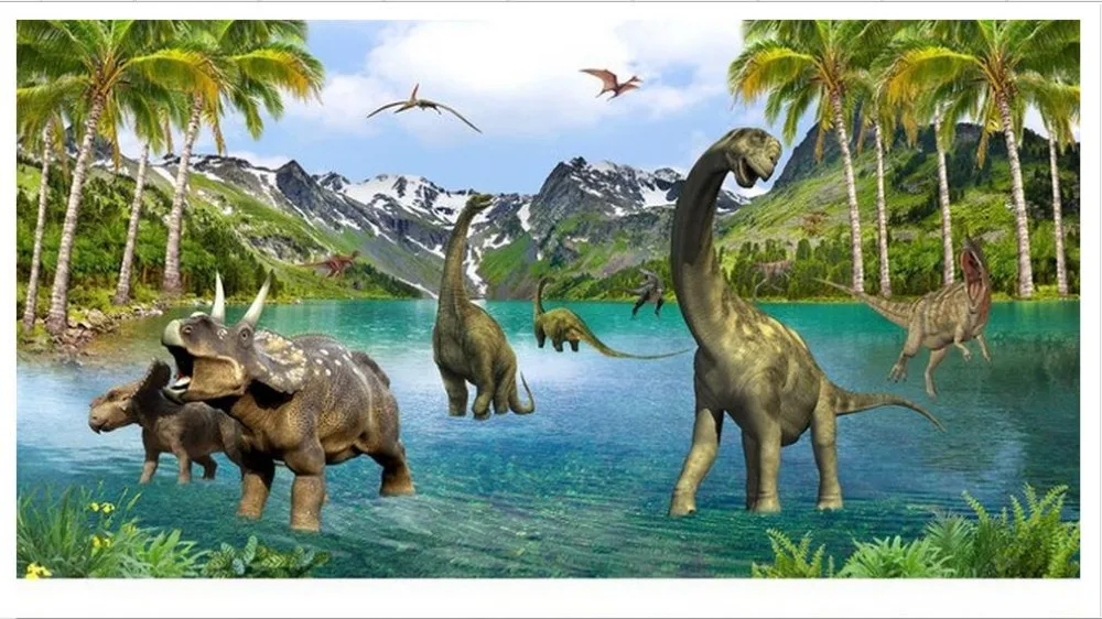 

Custom 3d photo wallpaper 3d wall murals wallpaper Hd Jurassic 3 d TV setting wall mural wallpaper home decoration