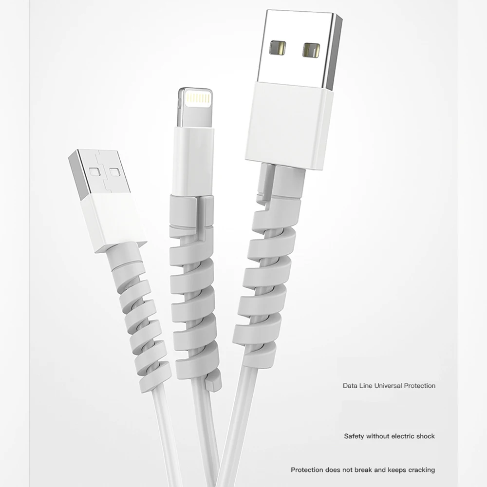 5 шт. силиконовый спиральный кабель протектор для зарядное устройство USB iPhone