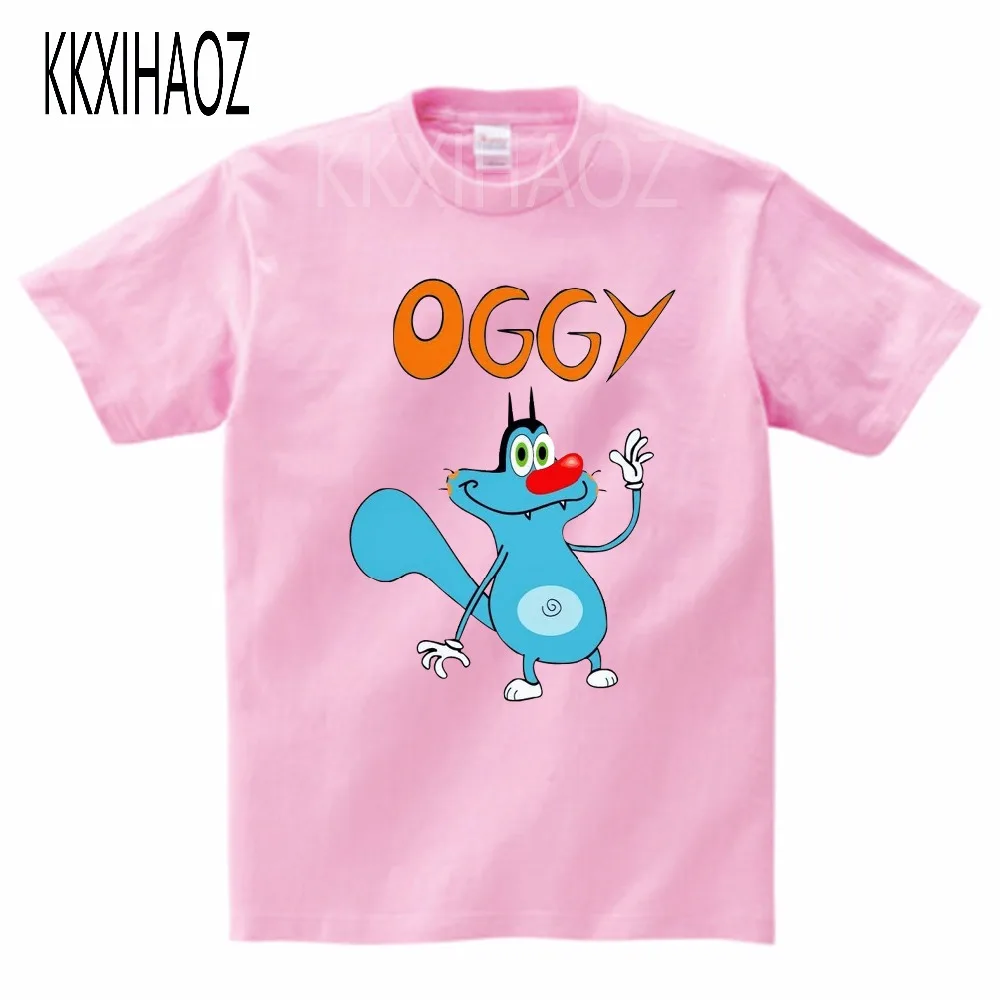 Oggy и тараканы Детская футболка с короткими рукавами дышащая футболка из чистого хлопка для мальчиков и девочек летняя детская футболка