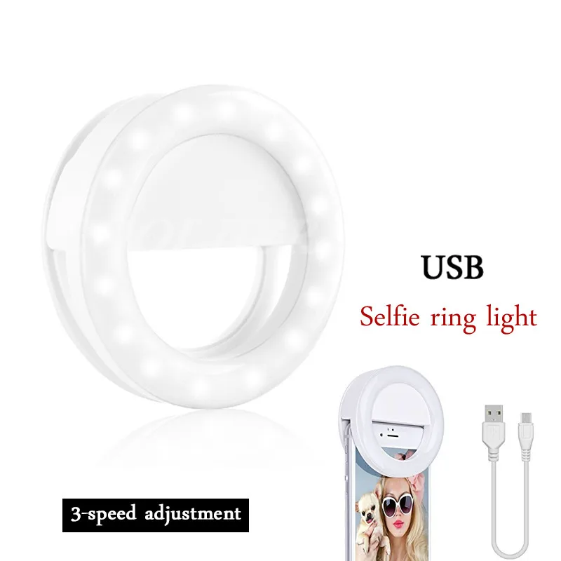 

USB Charge Selfie light Portable Flash Led Camera Phone Enhancing Photography Ring Light For iPhone Smartphone