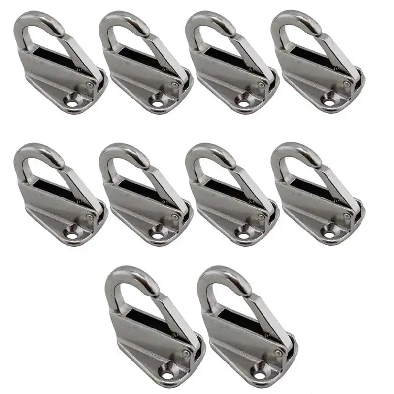 10 Pieces Stainless Steel 316 Spring Locked Fender Hook Snap Fending Hook Attach Rope Boat Sail Tug Ship Boat Marine Hardware