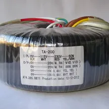 2*20V 4.7A 2*15V 0.4A тороидальный трансформатор медь 115 V-230 V вход заказной трансформатор 200VA для источника питания