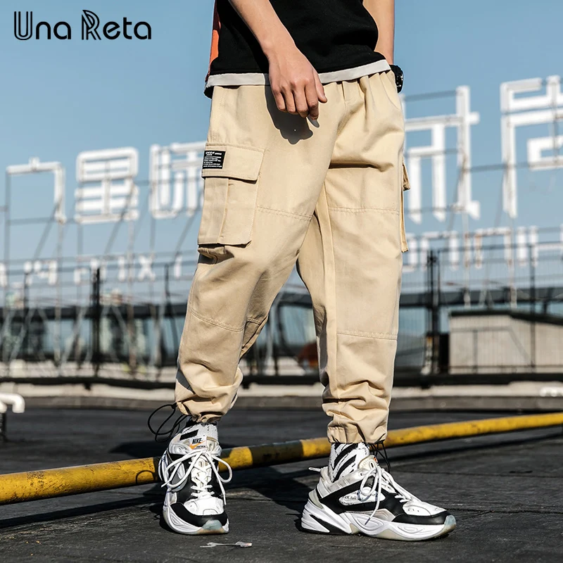 Una Reta Hip Hop Man Pants New Fashion Streetwear Joggers Trousers Casual Foot mouth drawstring design Pants Mens Sweatpants